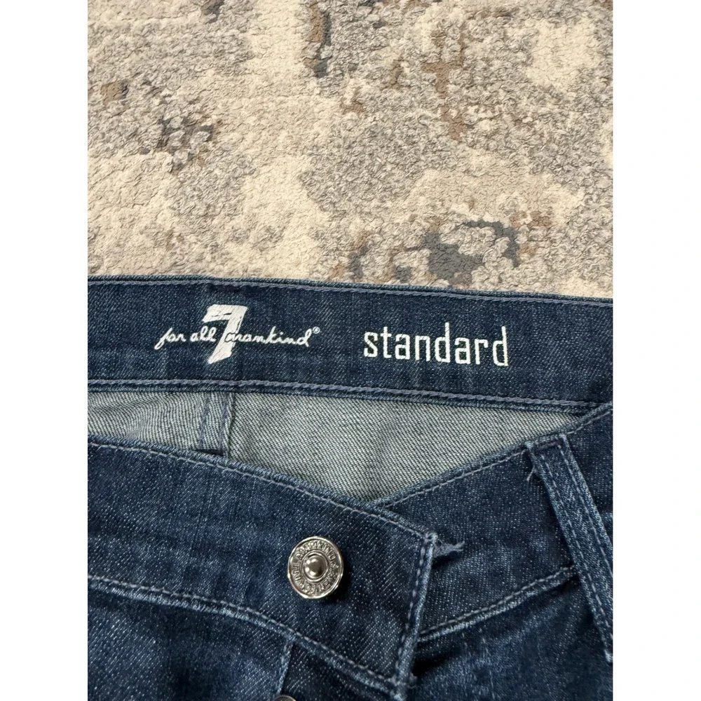 7 For All Mankind Standard Dark Wash Straight Leg Mens Jeans Size 32 Button Fly